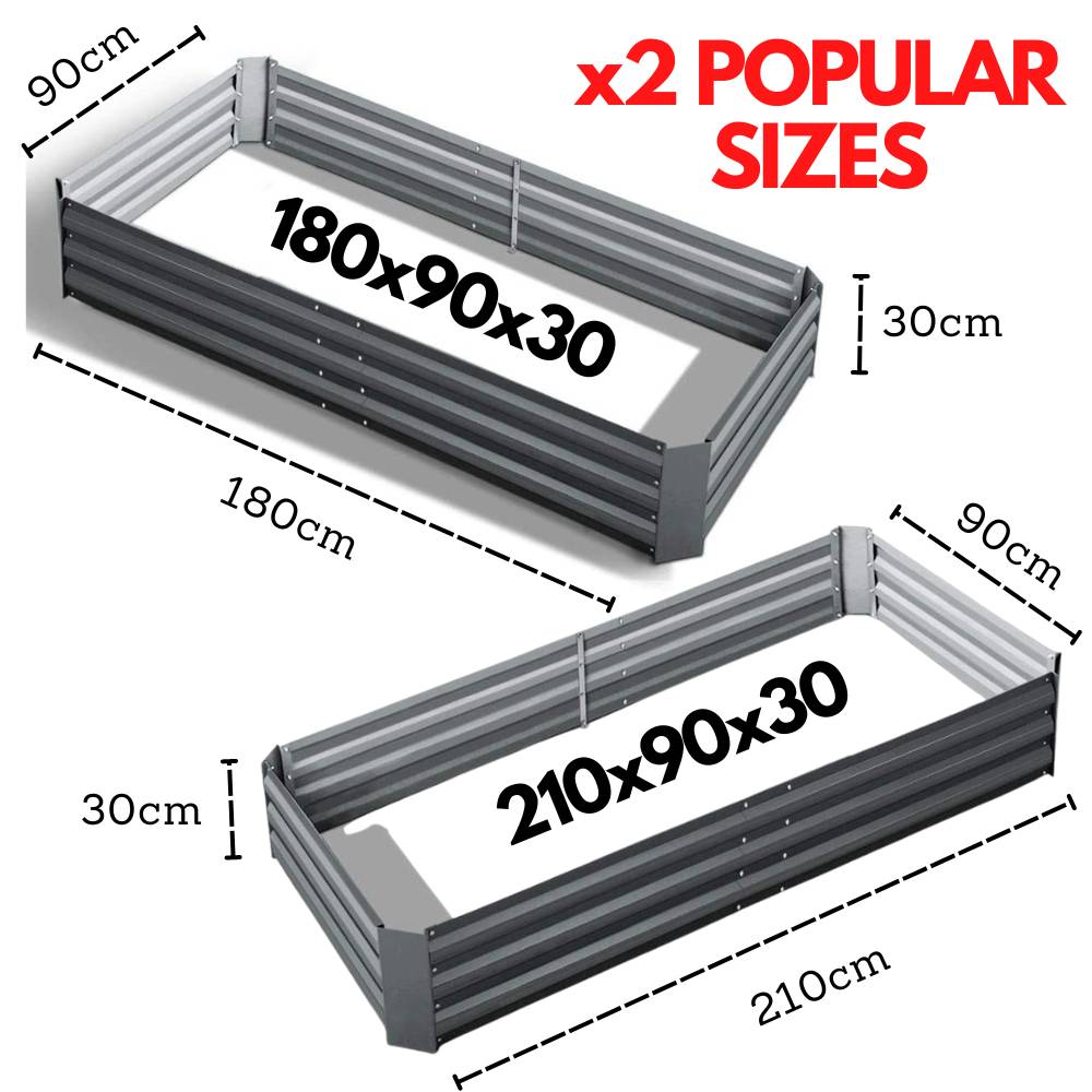 Metal Raised Garden Bed: 210cm x 90cm x 30cm: image 6