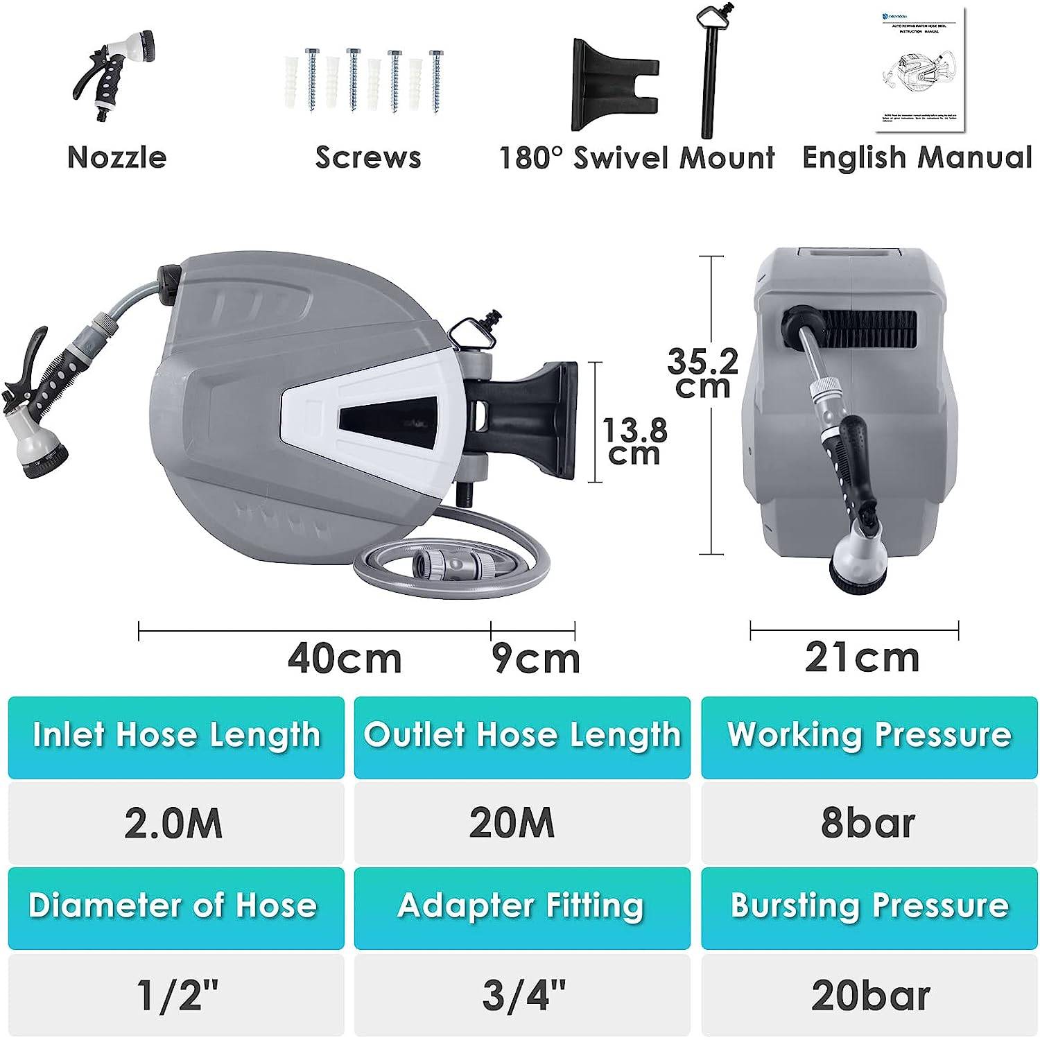 Wall Mounted Water Hose Reel: image 4